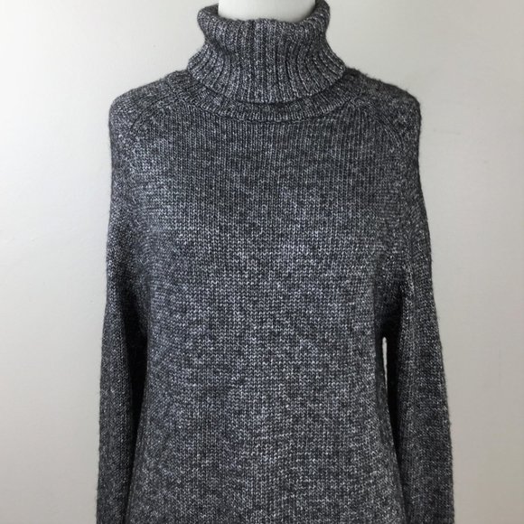 by Anthropologie Metallic Grey Turtleneck Sweater s - Picture 5 of 11